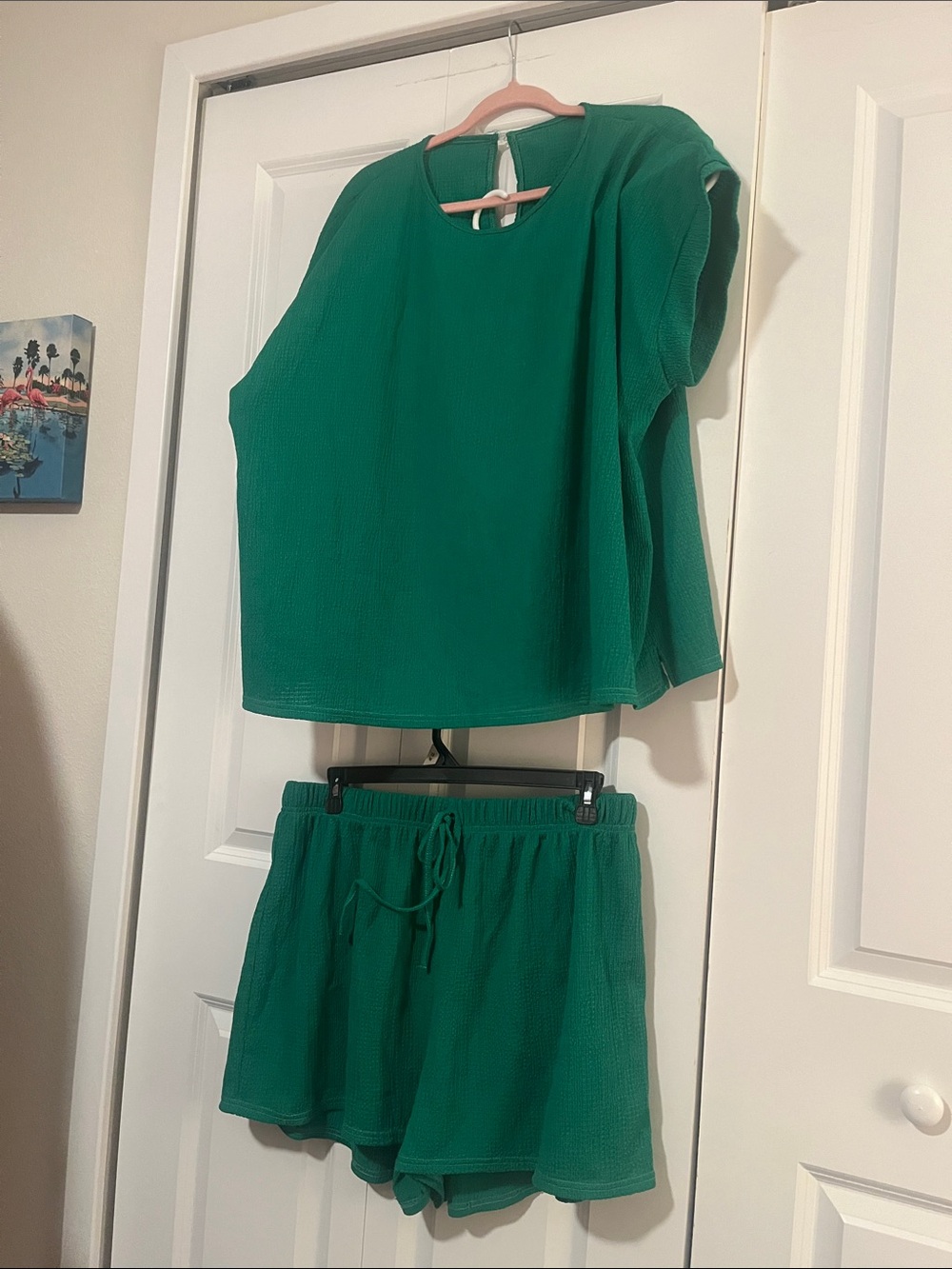 SHEIN Emerald Green Athletic Drawstring Shorts